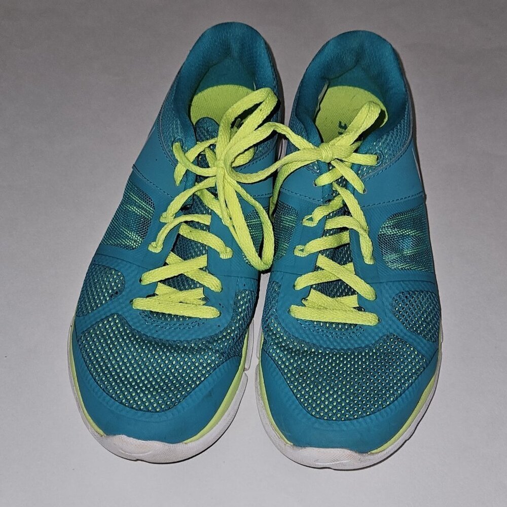 NIKE Flex 2014 Run Fitsole Athletic Shoes Women's 8.5 Teal Neon Green 642767